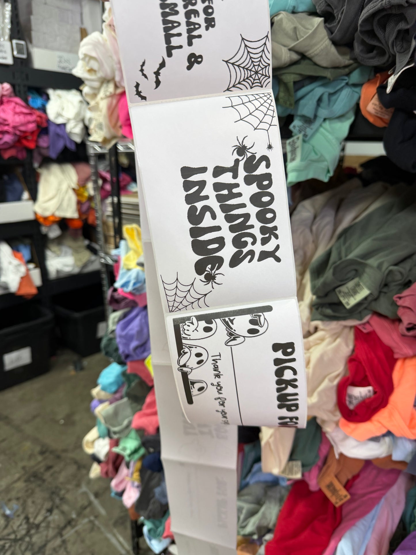 4X6 SPOOKY THERMAL STICKERS/LABELS - WHITE LABELS