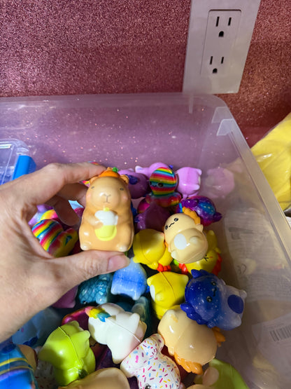 Capybara, Octopus, & Axolotl Slow Rise Squishies