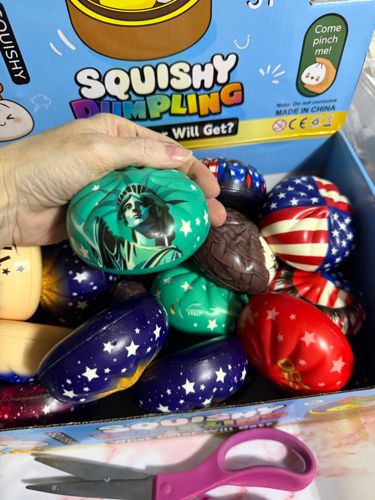 Full Size Mystery Slow Rise Dumplings Patriotic No Basket