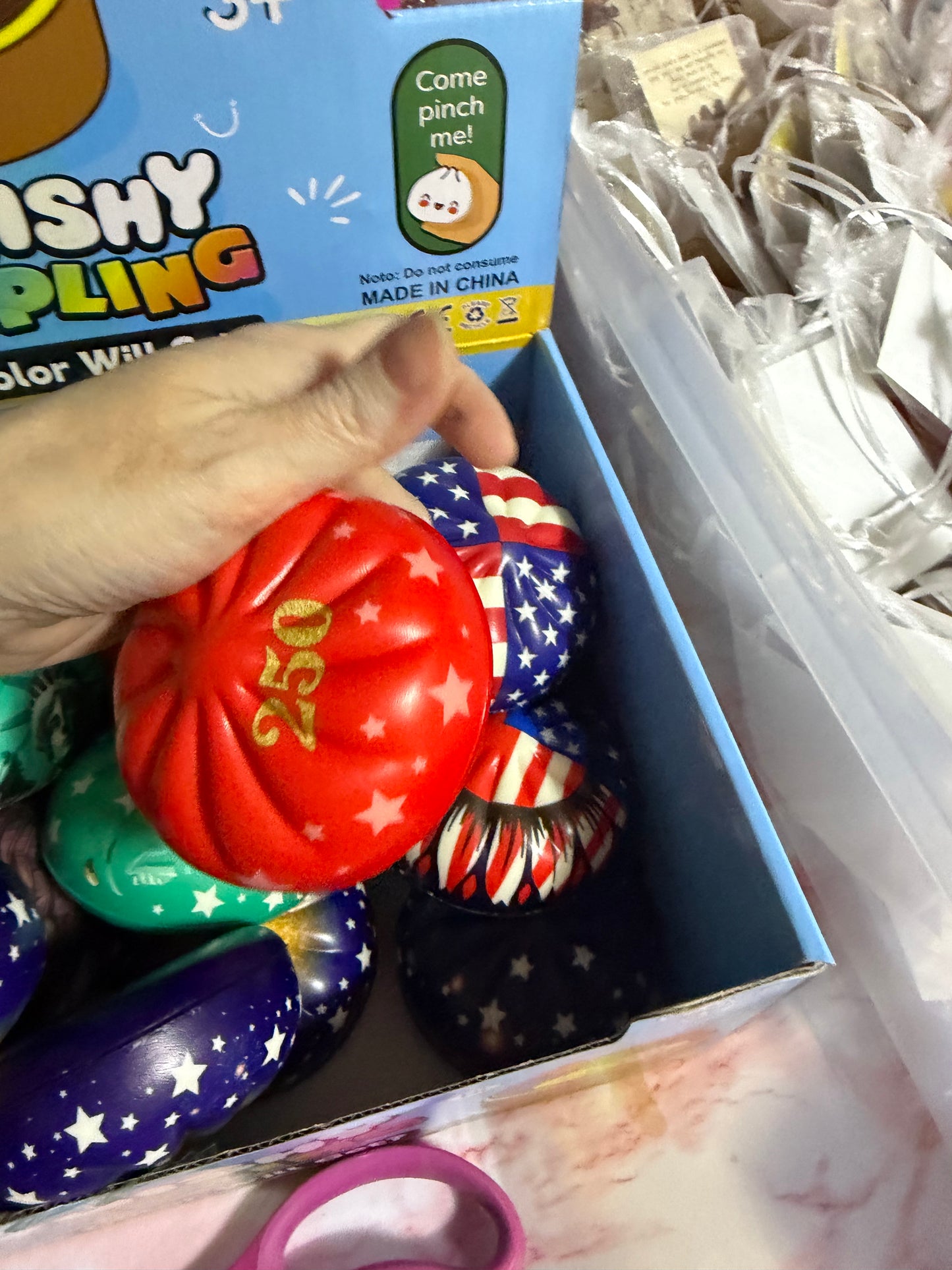 Full Size Mystery Slow Rise Dumplings Patriotic No Basket