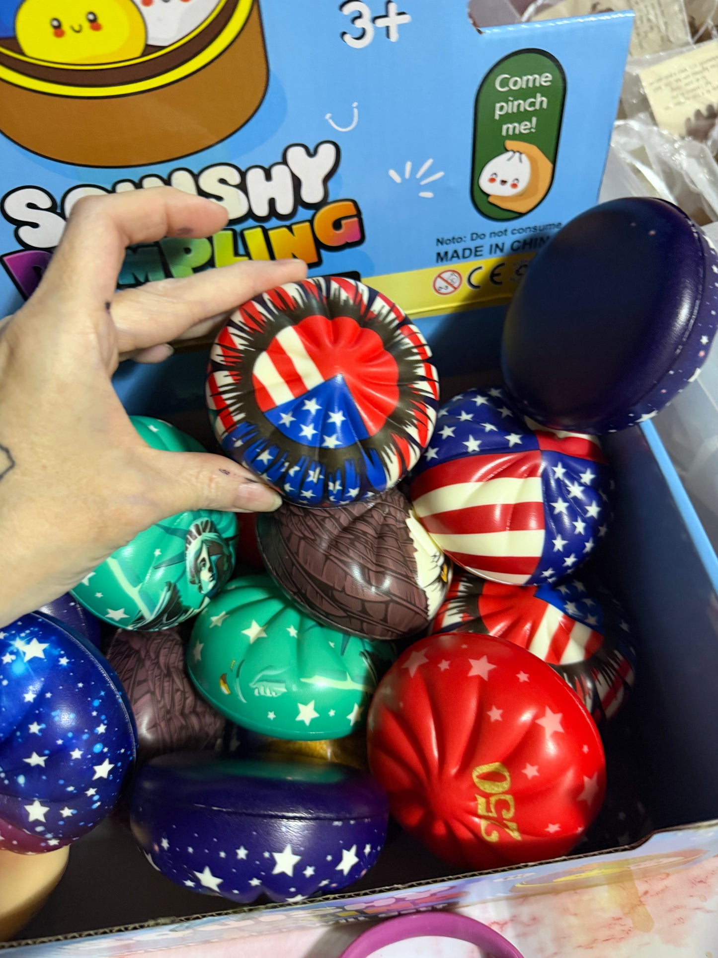 Full Size Mystery Slow Rise Dumplings Patriotic No Basket