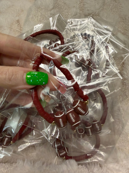 Football Clay Bead Bracelets
