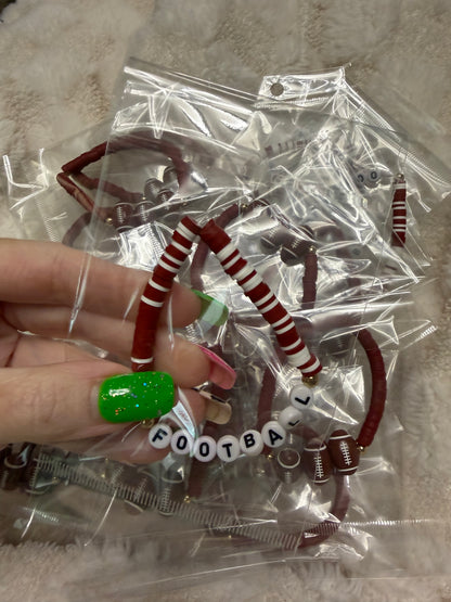 Football Clay Bead Bracelets
