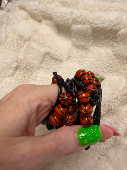 Basketball Charm Bead Adjustable Bracelet