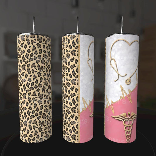 LEOPARD NURSING MEDICAL TUMBLER