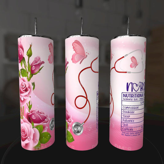FLORAL MEDICAL TUMBLER