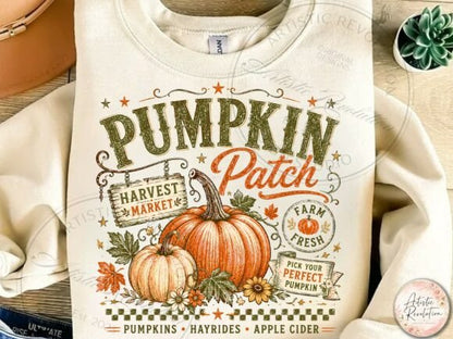 Retro Fall Pumpkin Patch