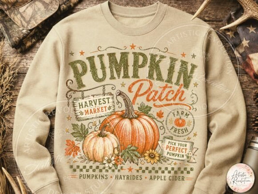 Retro Fall Pumpkin Patch