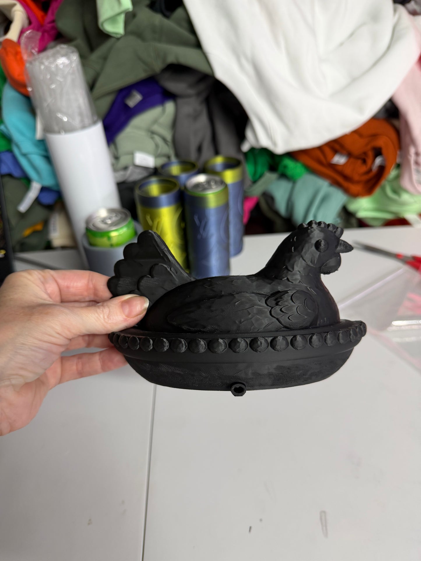3D Printed NESTING HEN CHICKEN Sponge Holder Scrub    Mommy/DADDY