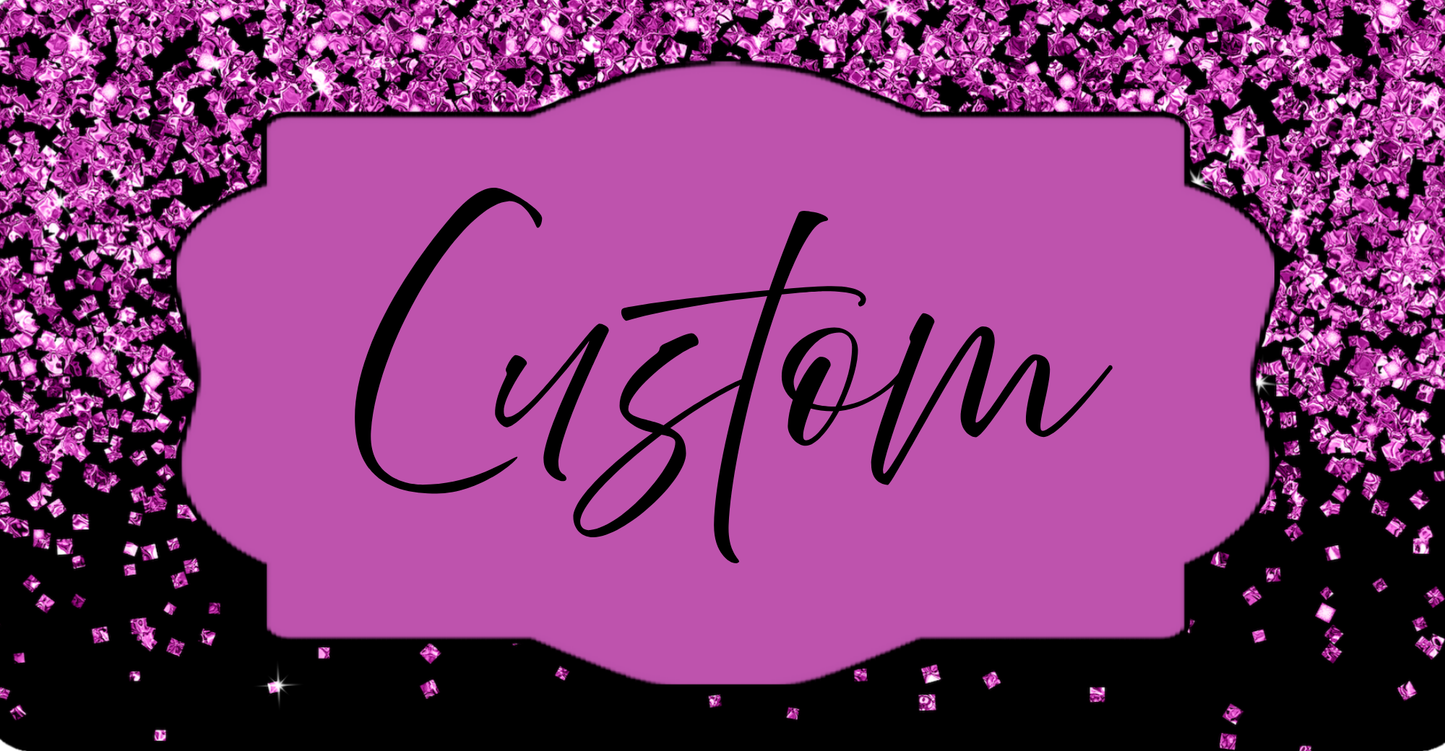 Custom Glitter License Plate