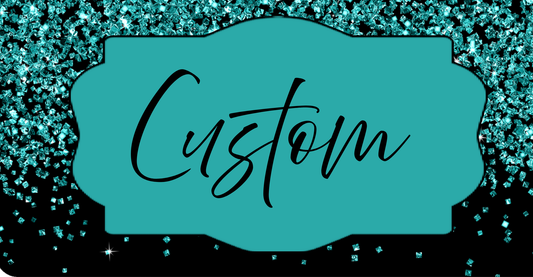 Custom Teal Glitter License Plate