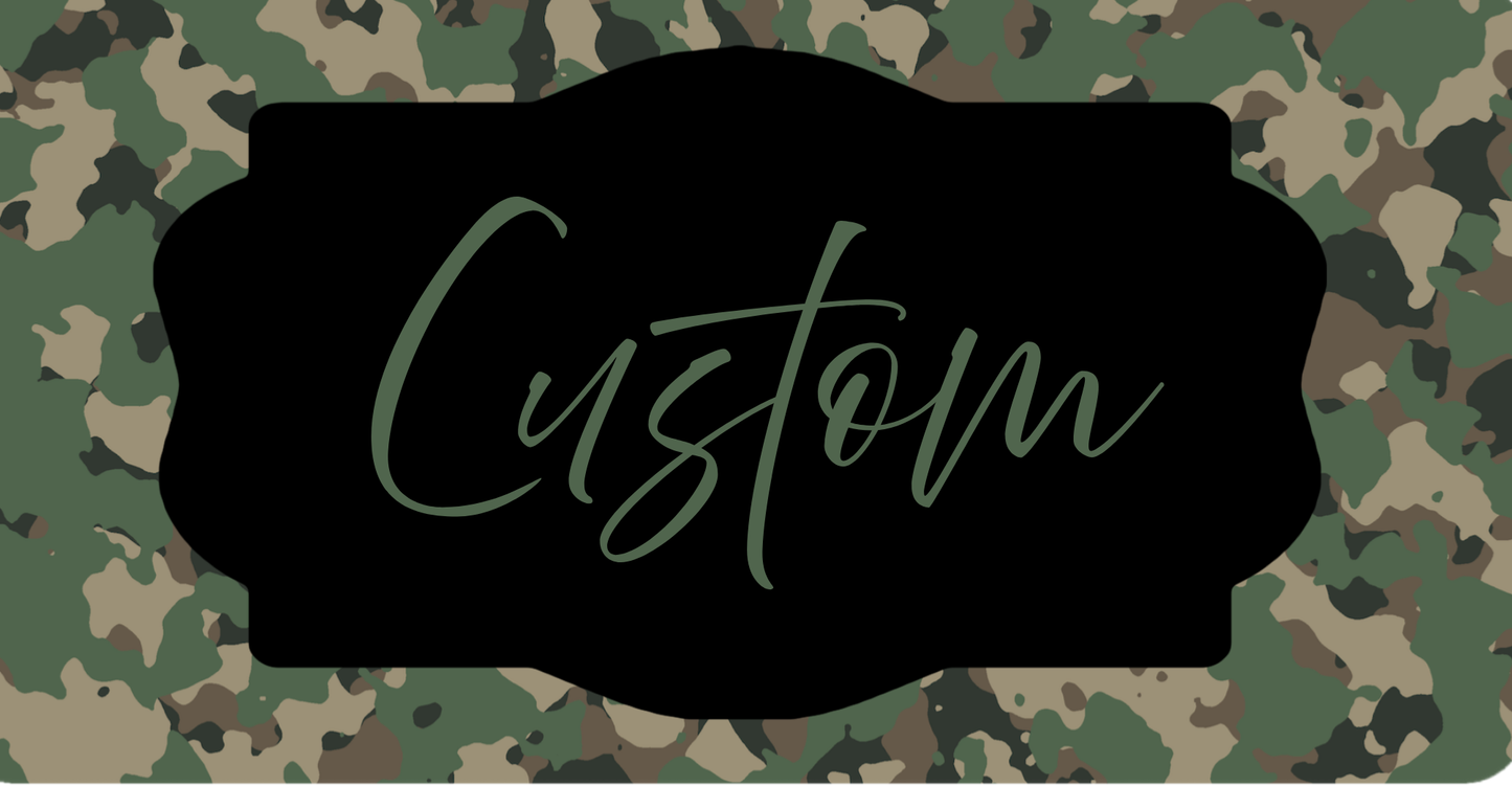 Custom Camo License Plate