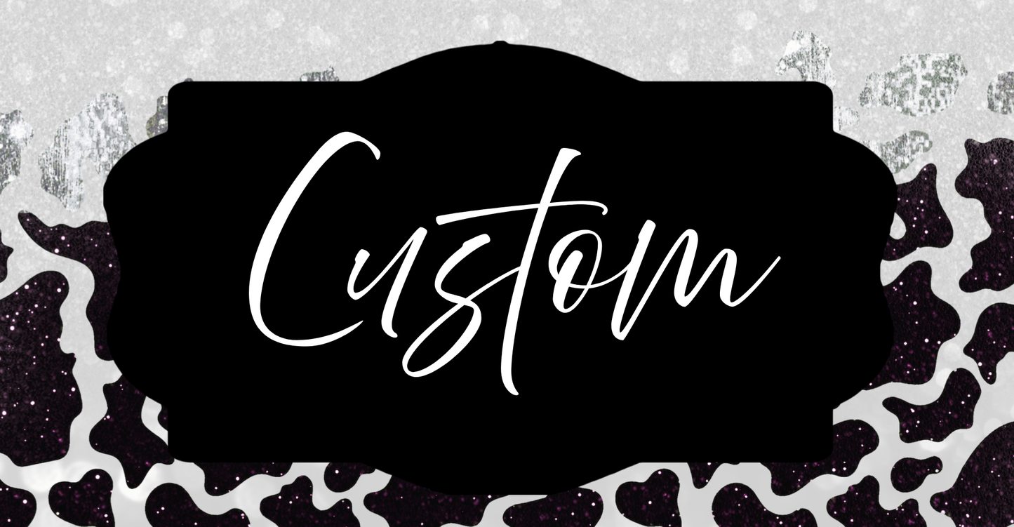 Custom Cow Glitter License Plate