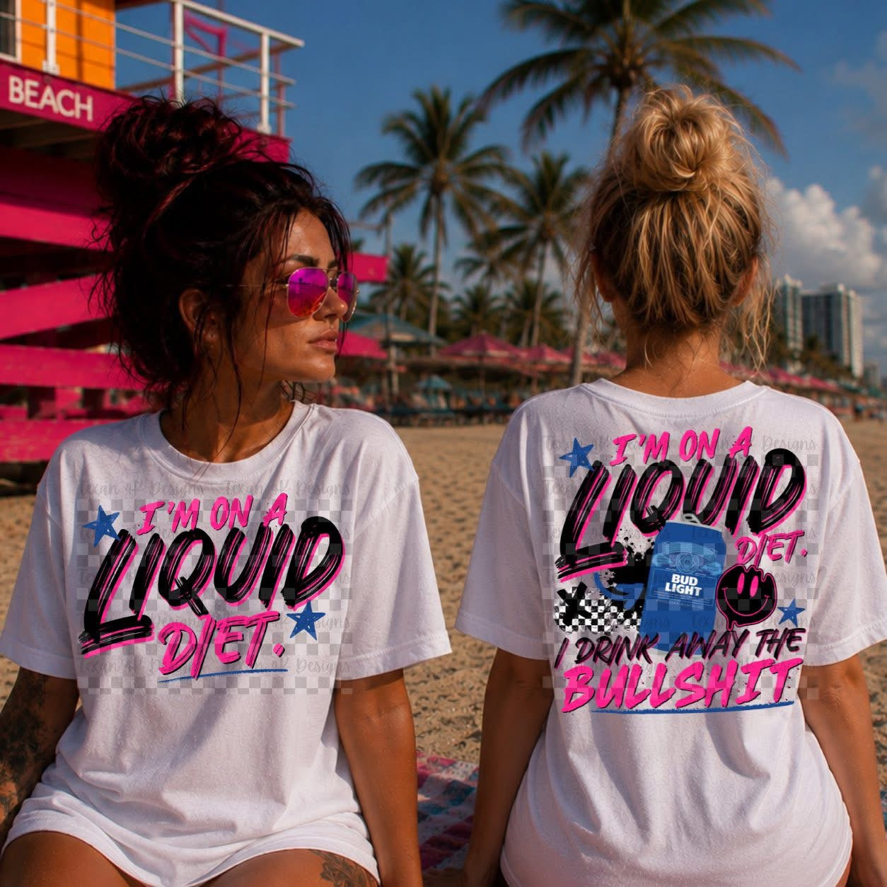 Liquid Diet - Ready to Press DTF Transfer,  Trucker Hats, Shirts & Transfers