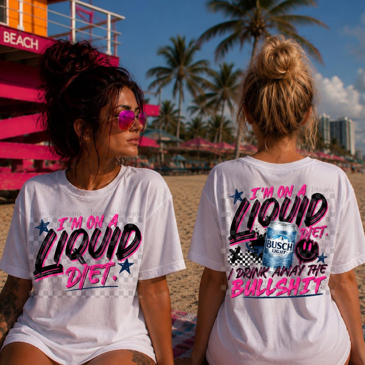 Liquid Diet - Ready to Press DTF Transfer,  Trucker Hats, Shirts & Transfers