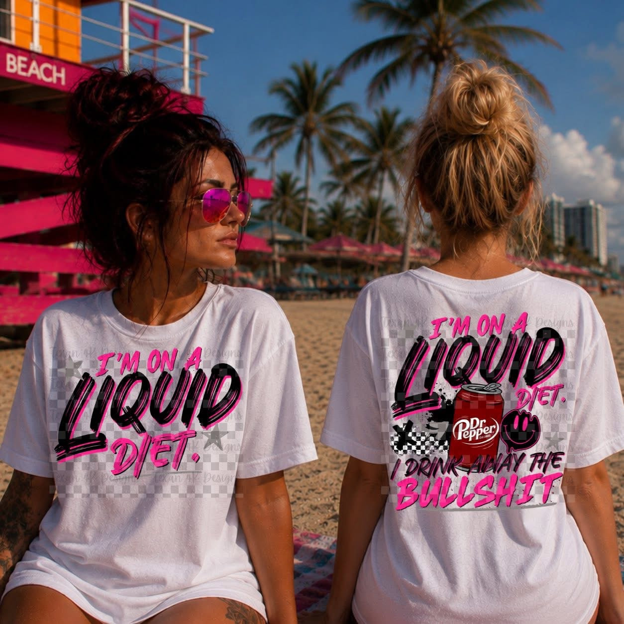 Liquid Diet - Ready to Press DTF Transfer,  Trucker Hats, Shirts & Transfers