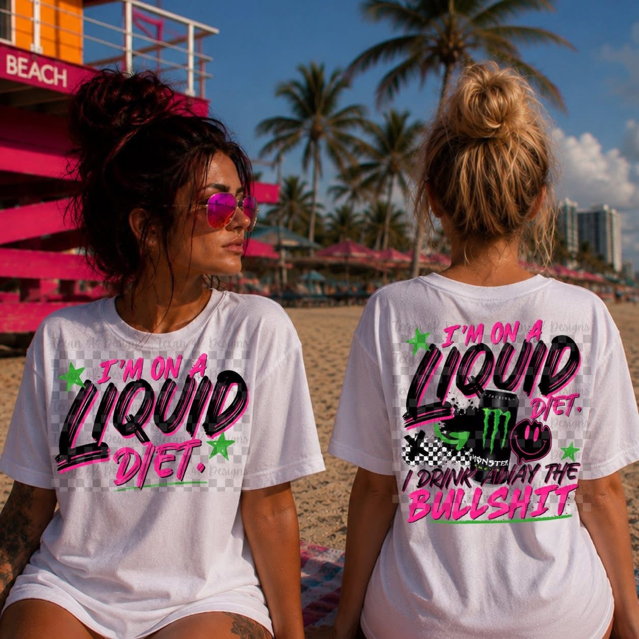 Liquid Diet - Ready to Press DTF Transfer,  Trucker Hats, Shirts & Transfers