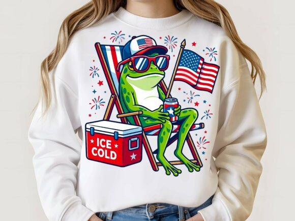 4th of July Frog -Shirts - Hats - DTF Ready to Press Transfers