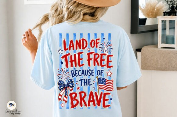 LAND OF THE FREE -Shirts - Hats - DTF Ready to Press Transfers