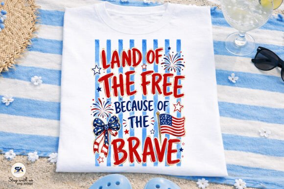 LAND OF THE FREE -Shirts - Hats - DTF Ready to Press Transfers