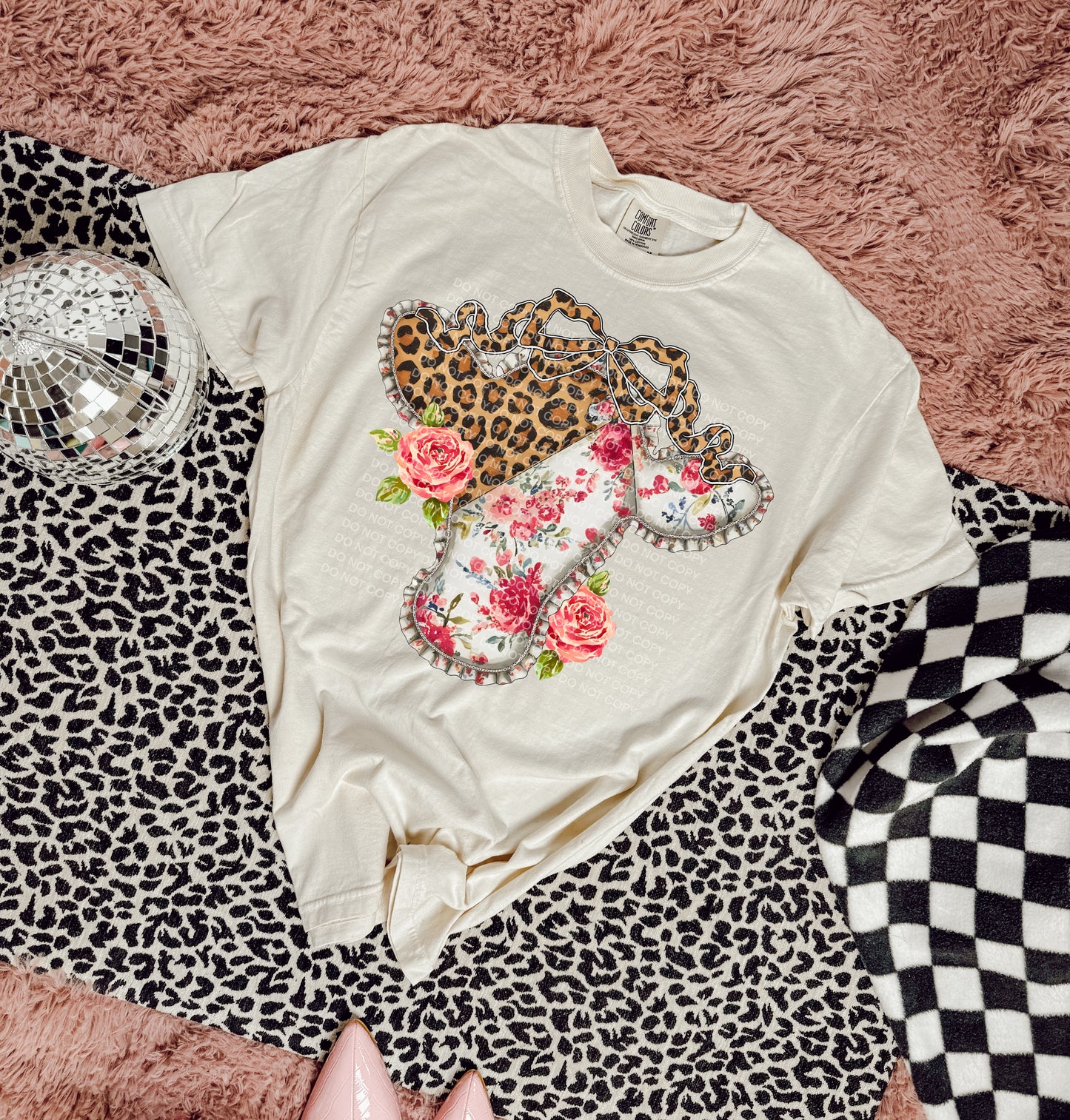 Boho Floral Leopard Cow