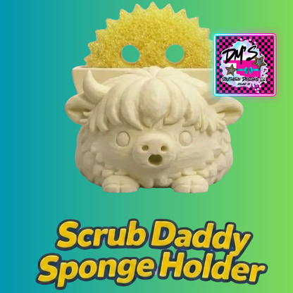 3D Printed Highland Cow Sponge Holder Scrub    Mommy/DADDY