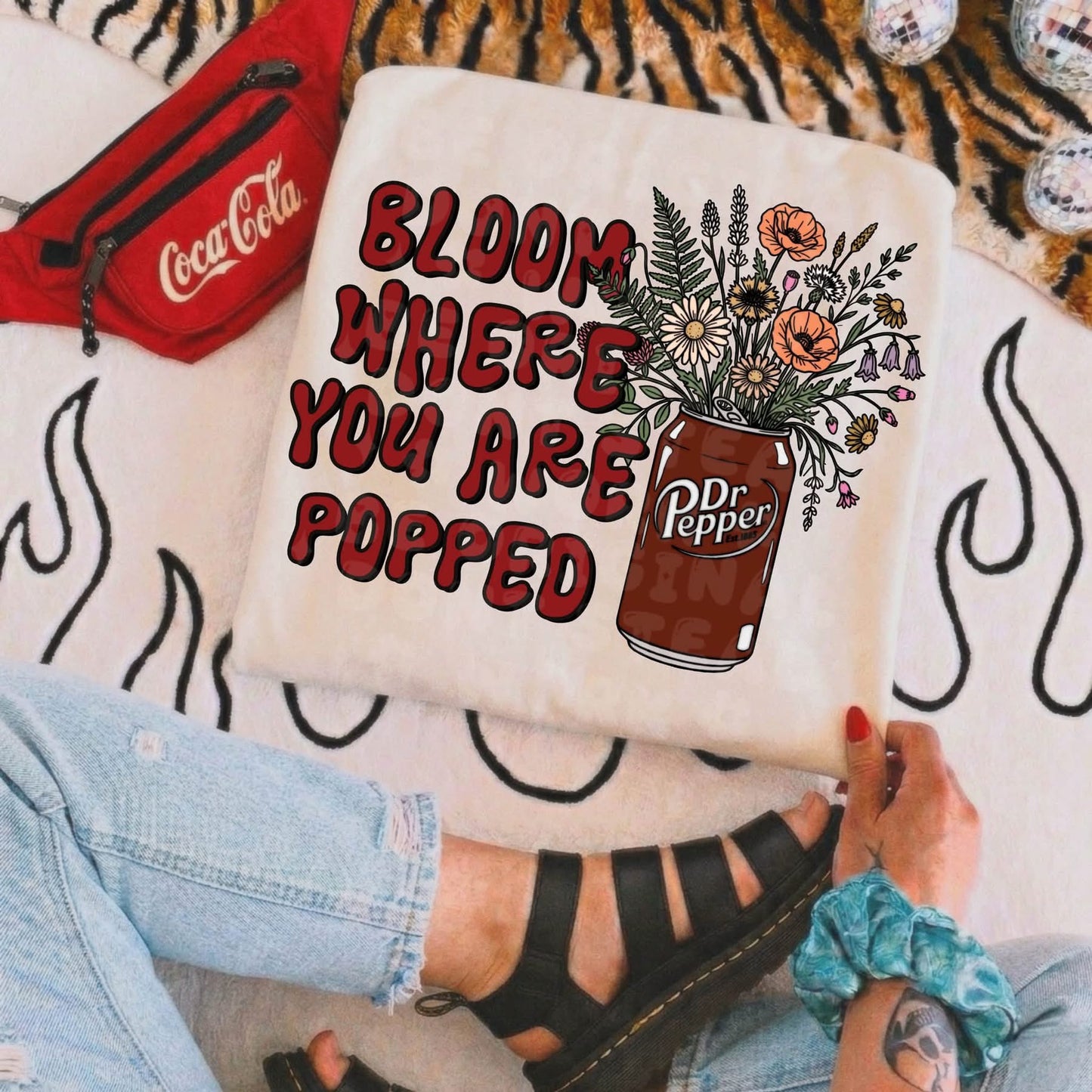 Bloom Where You Are Popped - Ready to Press DTF Transfer,  Trucker Hats, Shirts and More