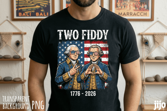 TWO FIDDY FOUNDING PATRIOTIC HALFTONE - BEST FOR BLACK TEES