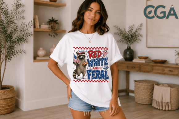 RED WHITE AND FERAL RACCOON PATRIOTIC