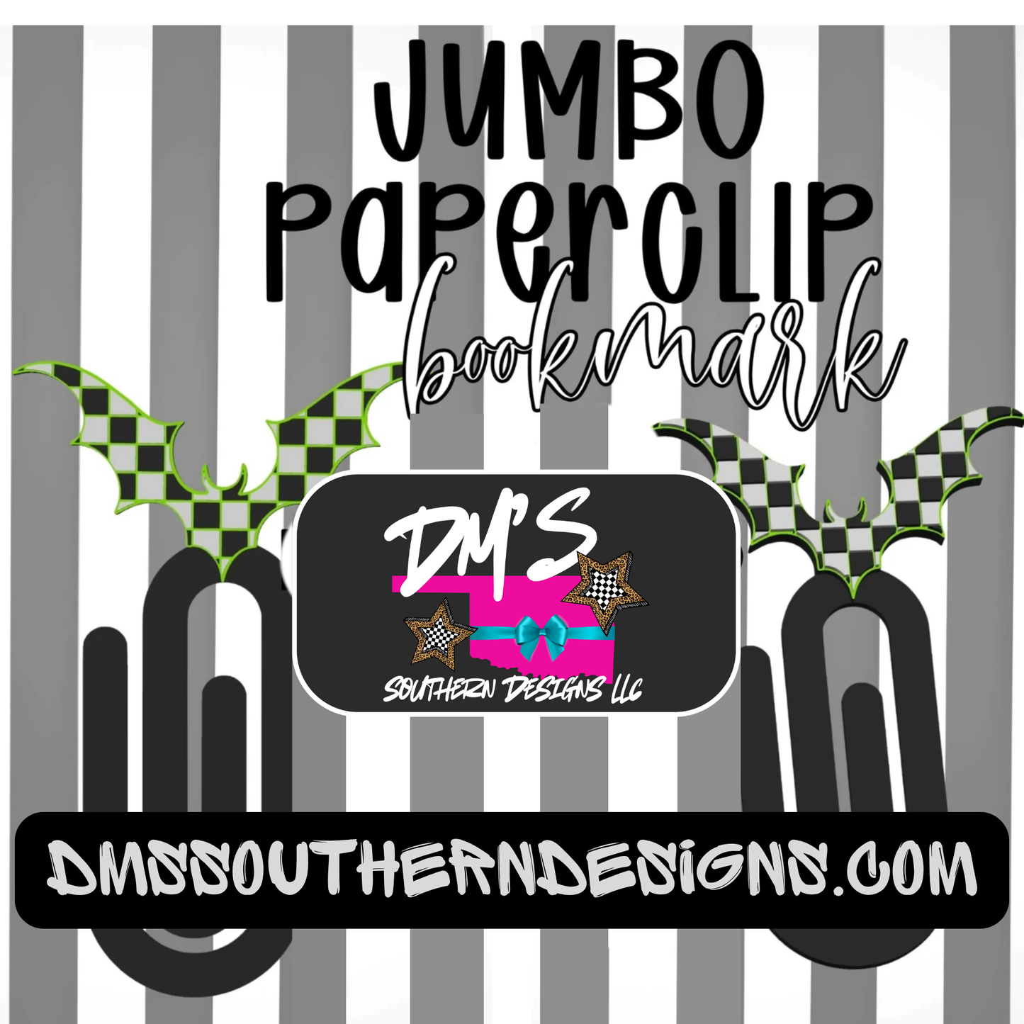 Bat Checker Jumbo Paperclip Bookmark