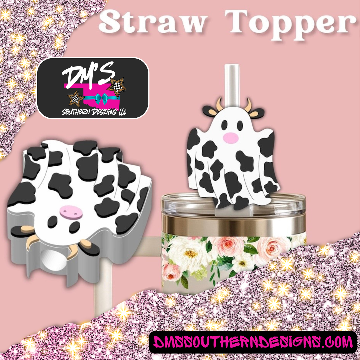 Cow Ghost Straw Topper