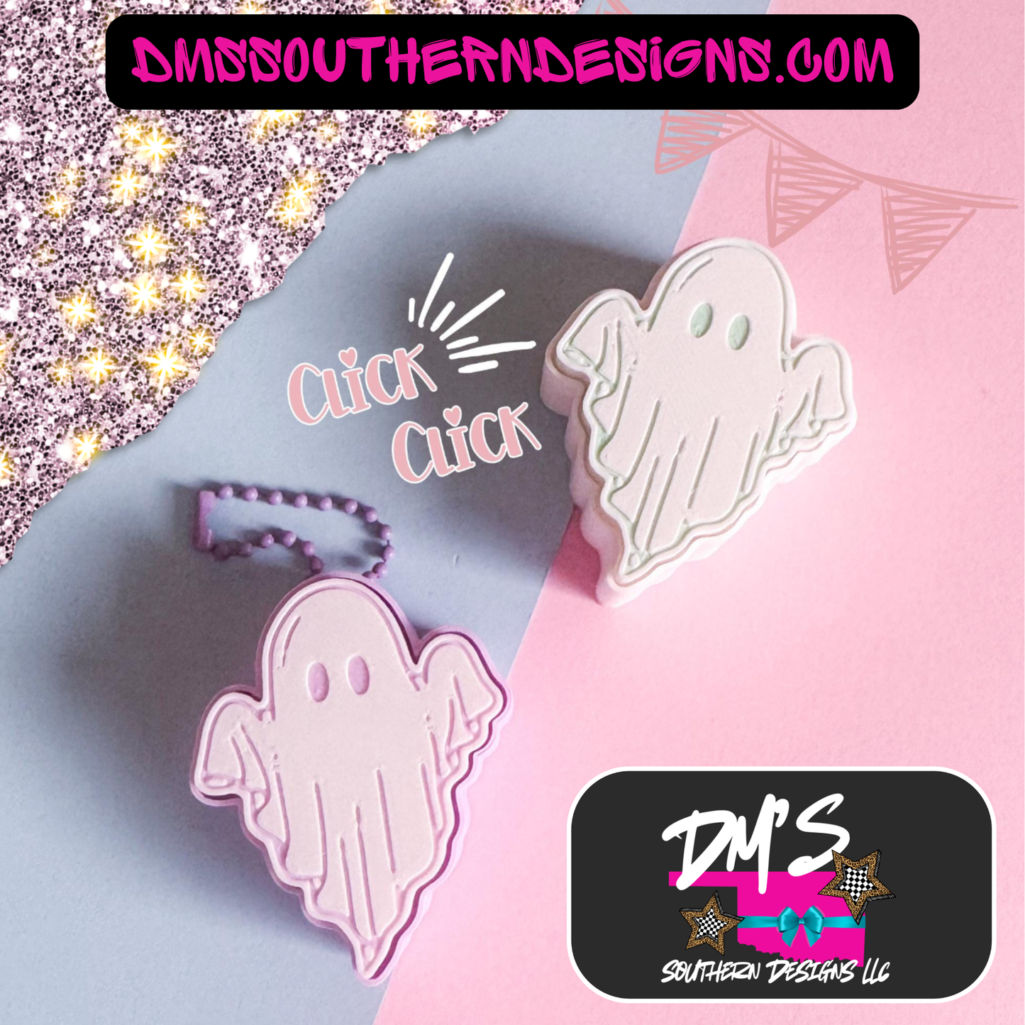 Cutesy Ghost Clicker Keychain