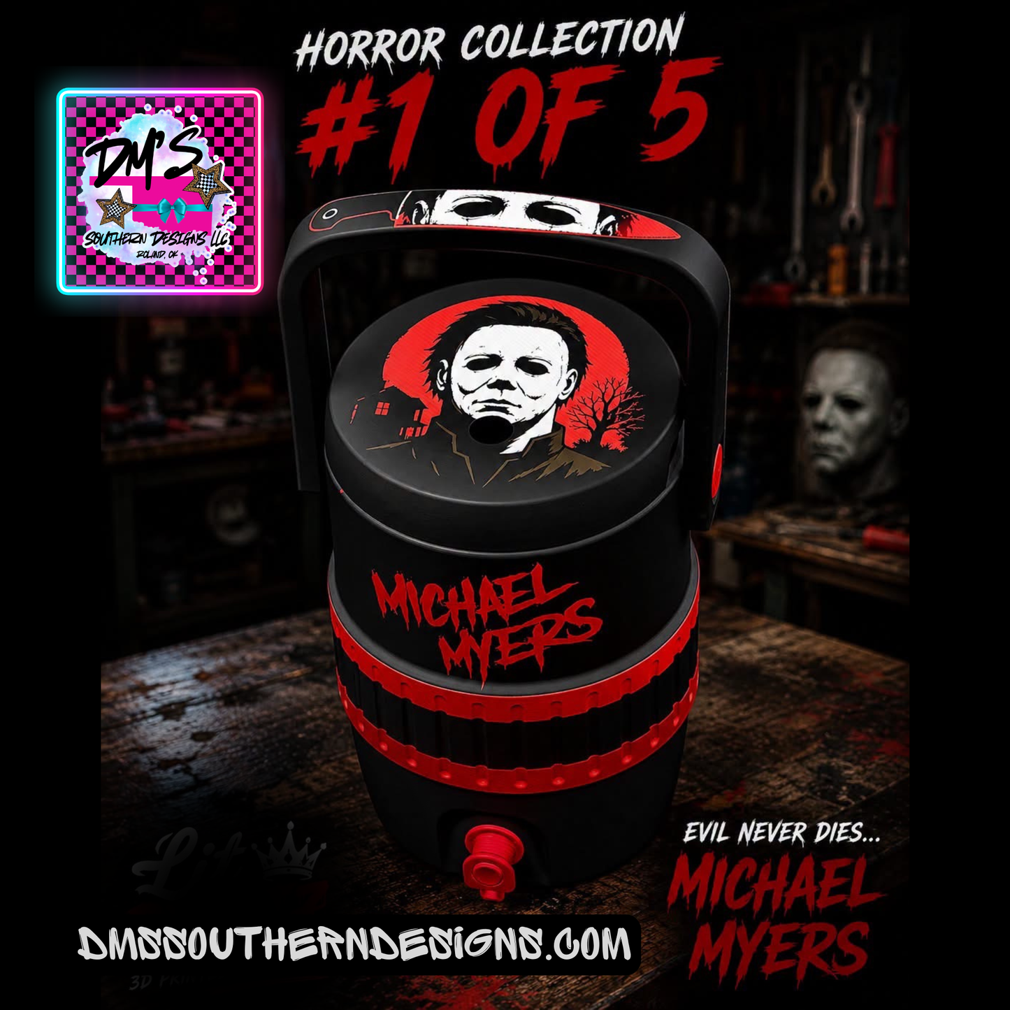 Horror Michael Scary Myers 12oz Standard Can Holder - Drink Sleeve Coozie Cooler