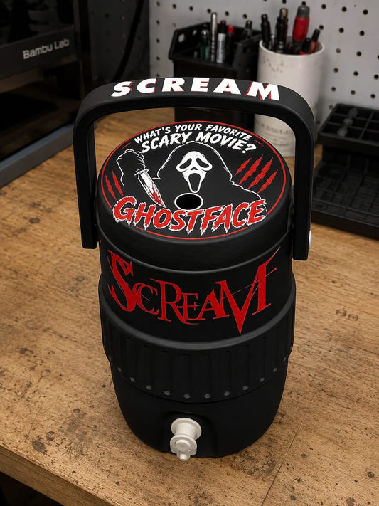 Horror Ghost*Face Scary 12oz Standard Can Holder - Drink Sleeve Coozie Cooler