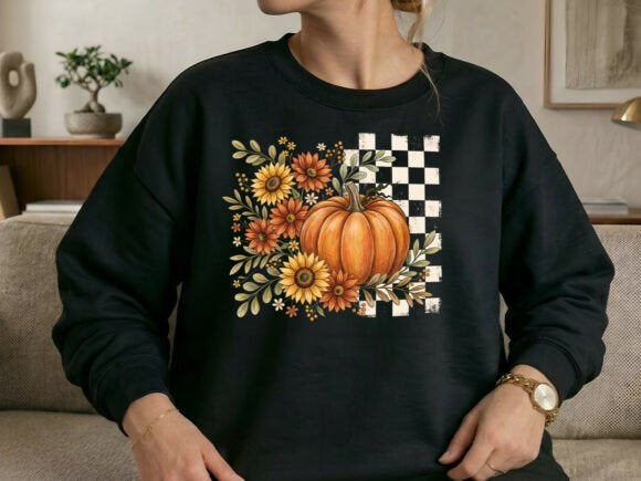 RUSTIC FALL PUMPKIN SUNFLOWERS