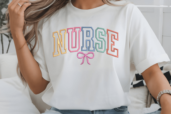 NURSE EMBROIDERED CREWNECK SWEATSHIRT