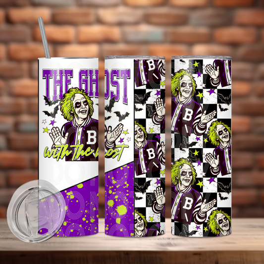BEETLE GUY GHOST WITH MOST Tumbler 20oz Matte Glossy Shimmer Glow in Dark - Comes with Gift Box & Straw