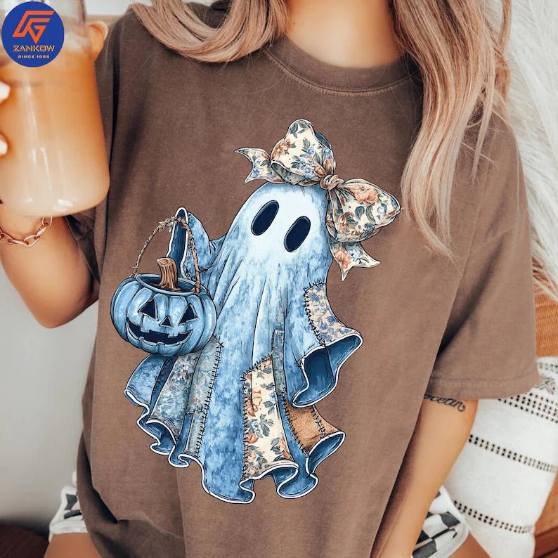 DENIM FLORAL PATCHWORK GHOSTS