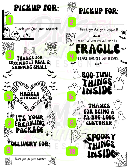 4X6 SPOOKY THERMAL STICKERS/LABELS - WHITE LABELS